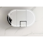 Bondi Matte White Oval Led Mirror Shaving Cabinet 1200*750